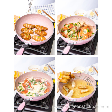 Aluminum Non Stick pink wok pan Cookware